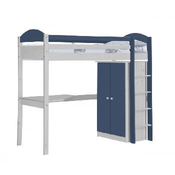 Maximus Long Whitewash High Sleeper Set 1 with Blue