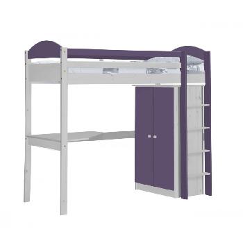 Maximus Long Whitewash High Sleeper Set 1 with Lilac