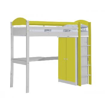 Maximus Long Whitewash High Sleeper Set 1 with Lime