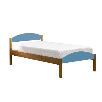 Maximus Short Single Antique Bed Frame Antique with Baby Blue