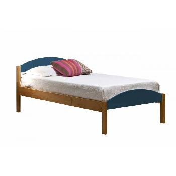 Maximus Short Single Antique Bed Frame Antique with Blue