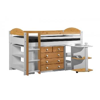 Maximus Whitewash Long Mid Sleeper Set 1 with Antique