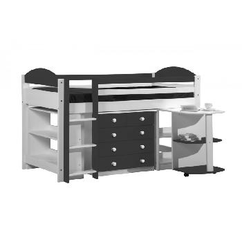 Maximus Whitewash Long Mid Sleeper Set 1 with Graphite