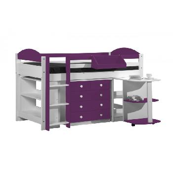 Maximus Whitewash Long Mid Sleeper Set 1 with Lilac