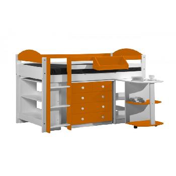 Maximus Whitewash Long Mid Sleeper Set 1 with Orange