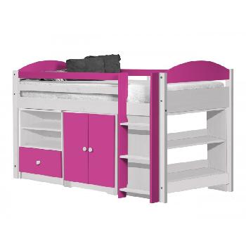 Maximus Whitewash Long Mid Sleeper Set 2 with Fuschia