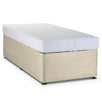 Memory Comfort Ottoman Bed - Double - 30cm - Beige Faux Suede