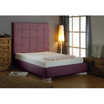 Mento Fabric Divan Bed Frame Aubergine Chenille Fabric Single 3ft