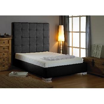 Mento Fabric Divan Bed Frame Black Chenille Fabric Double 4ft 6