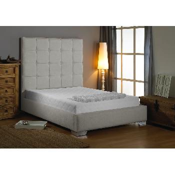 Mento Fabric Divan Bed Frame Silver Chenille Fabric Single 3ft