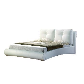 Merida White Faux Leather Bed Frame Double