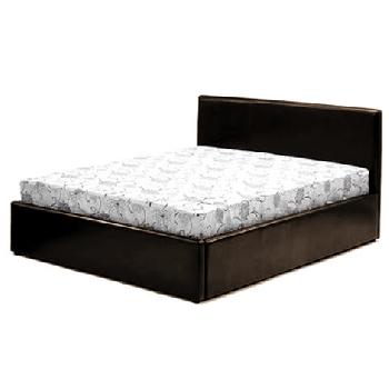 Milan PU Leather Storage Bed Frame in Brown Double