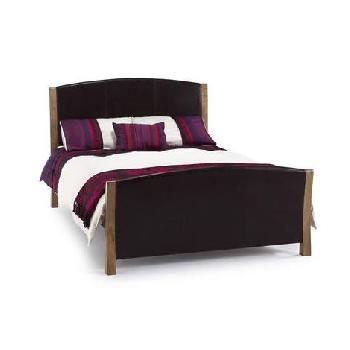 Milano Leather Bed Frame in Brown Single