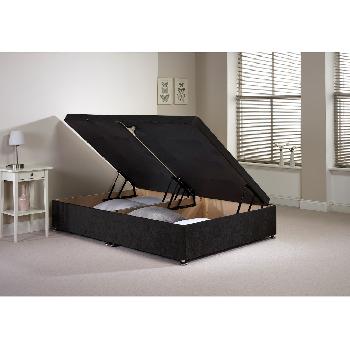 Millbank Ottoman Divan Bed Frame Black Velvet Fabric Single 3ft