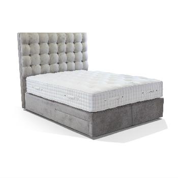 Millbrook Enchantment 3000 Pocket Divan Set - Superking - Mushroom Suede - Firm - 4 Drawers