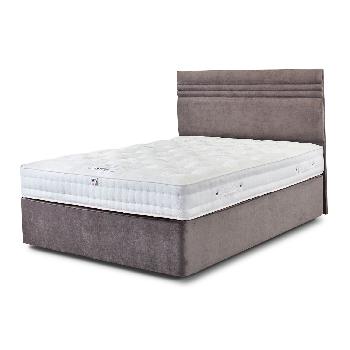 Millbrook Keyhaven 1260 Pocket Divan Set - Single - Mushroom Suede - Medium - 2 Drawers