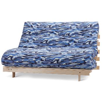 Mito Double Futon Camouflage Blue