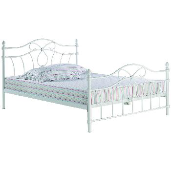 Monaco White Metal Bed Frame Monaco White Metal Bed Frame Kingsize