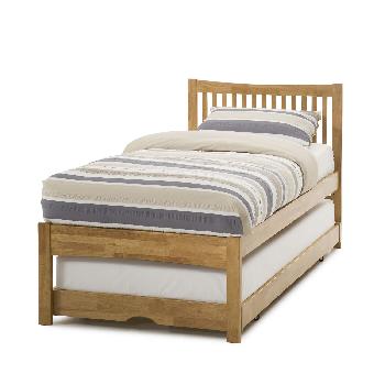 Mya Hevea Guest Bed - Honey Oak with Mattress and Bedding Bundle