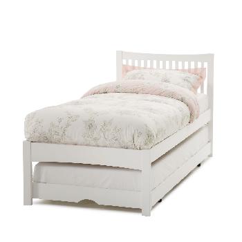 Mya Hevea Guest Bed - Opal White with Mattress and Bedding Bundle