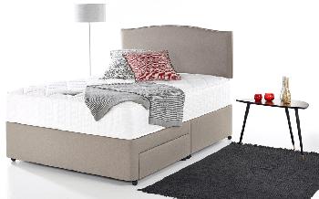 Myers My Super Duper Memory 1200 Pocket Divan, King Size, 2 Drawers, Curvy Headboard, My Clear Sky