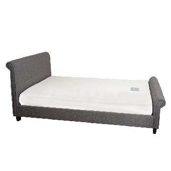 Nene Upholstered Bed Frame Double Charcoal Grey