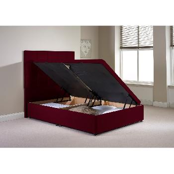 Olivo Ottoman Divan Bed Frame Aubergine Chenille Fabric Double 4ft 6