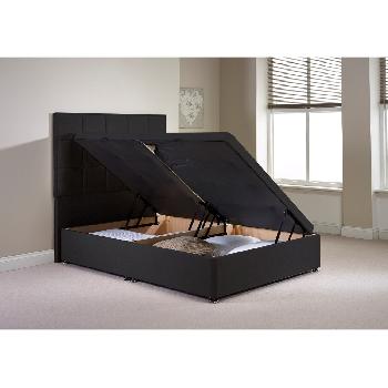 Olivo Ottoman Divan Bed Frame Charcoal Chenille Fabric Super King 6ft