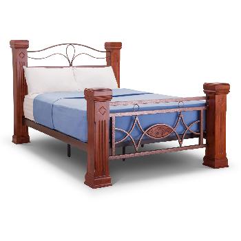 Omega Wooden and Metal Grand Bed Frame Double