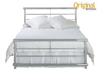 Original Bedstead Co Andreas 5' King Size Chrome Slatted Bedstead Metal Bed