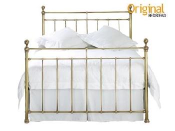 Original Bedstead Co Blyth 5' King Size Genuine Brass Antique Finish Slatted Bedstead Metal Bed
