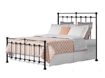 Original Bedstead Co Edwardian 5' King Size Glossy Ivory Slatted Bedstead Metal Bed