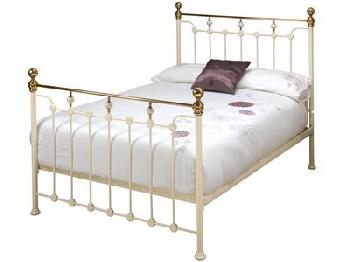 Original Bedstead Co Glenholm in Ivory 4' 6 Double Glossy Ivory Slatted Bedstead Metal Bed