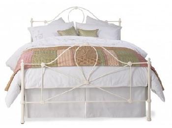 Original Bedstead Co Marseille in Ivory 4' 6 Double Glossy Ivory Slatted Bedstead Metal Bed