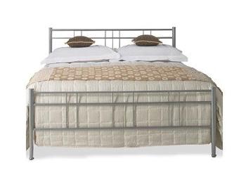 Original Bedstead Co Milano 5' King Size Glossy Silver Metal Bed