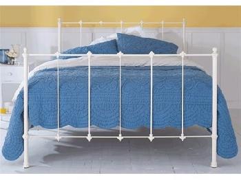 Original Bedstead Co Paris in Ivory 4' 6 Double Glossy Ivory Slatted Bedstead Metal Bed