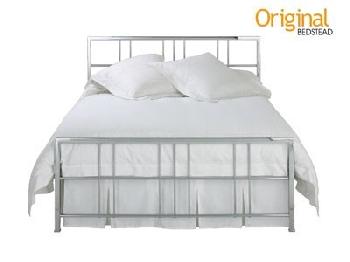 Original Bedstead Co Tain 5' King Size Chrome Slatted Bedstead Metal Bed