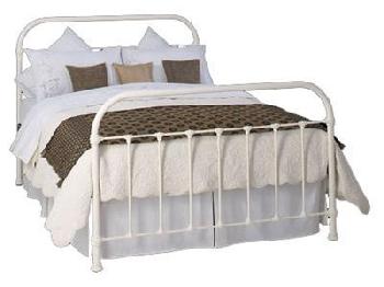 Original Bedstead Co Timolin 5' King Size Glossy Ivory Slatted Bedstead Metal Bed