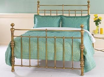 Original Bedstead Co Waterford 5' King Size Antique Brass Slatted Bedstead Metal Bed