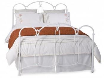 Original Bedstead Co Windsor in Ivory 5' King Size Glossy Ivory Slatted Bedstead Metal Bed