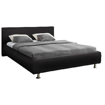Orion Black Faux Leather Bed Frame Orion Black faux leather double bed