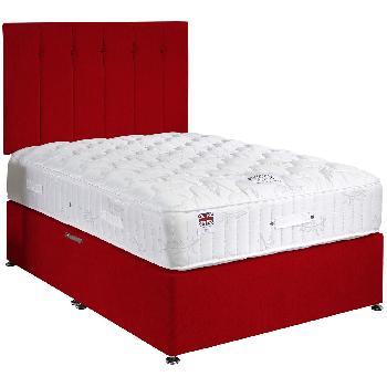 Ortho Support Bright Colours Red Kingsize Divan Bed Set 5ft no drawers