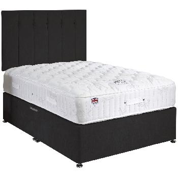 Ortho Support Dun Colours Charcoal Double Divan Bed Set 4ft 6 with 2 drawers