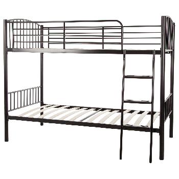 Oslo Twin Bunk Black Metal Bed Frame Serene Oslo Twin Bunk Black Metal Bed Frame