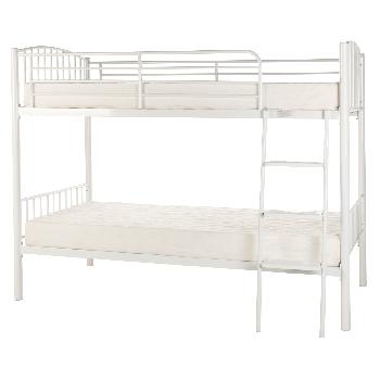 Oslo Twin Bunk White Gloss Metal Bed Frame Serene Oslo Twin Bunk White Gloss Metal Bed Frame
