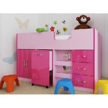 Ottawa 2 Tone Mid Sleeper With Workstation Pink