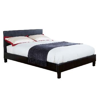 Palma Faux Leather Bed Frame - Black - King