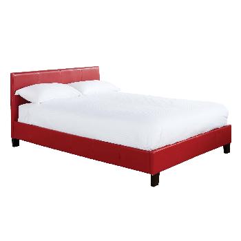 Palma Faux Leather Bed Frame - Red - Double