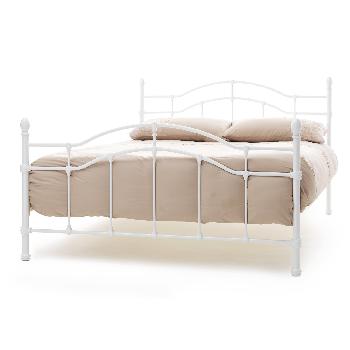 Paris White Gloss Metal Bed Frame Kingsize