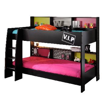 Parisot Double Vip Bunk Bed In Black, Bunk Bed Double Mattress Size